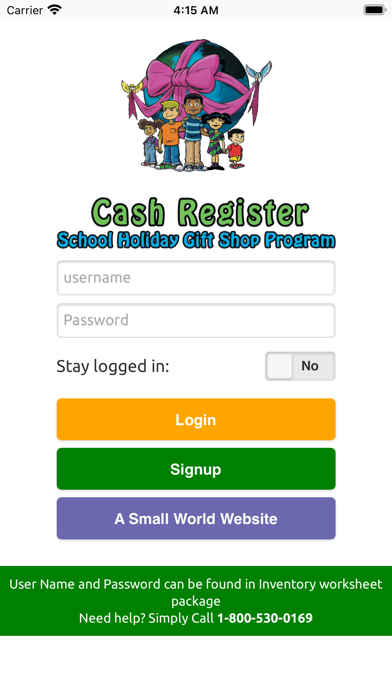 School Holiday Cash Register Screenshot