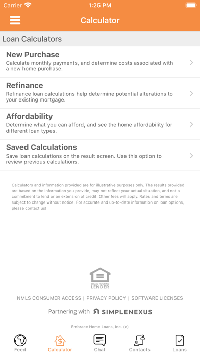 Embrace Home Loans eSNAPP Screenshot