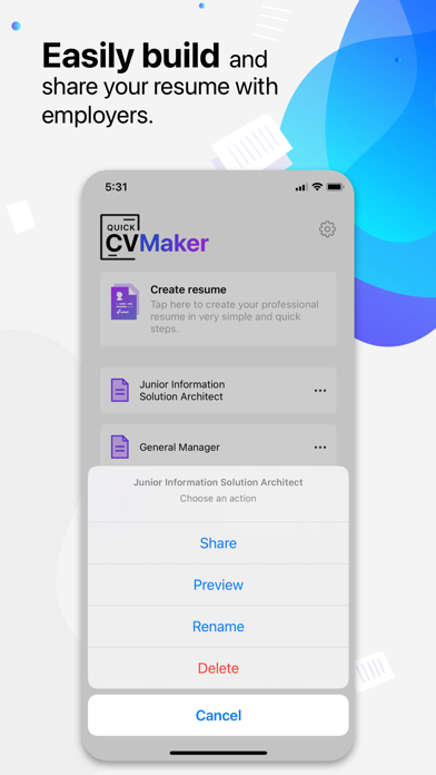 Resume Creator : Resume Maker Screenshot