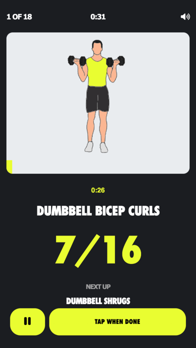 Dumbbell Training App Screenshot