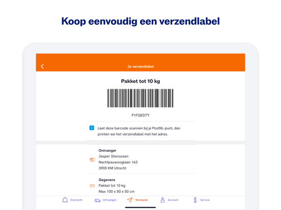 PostNL iPad app afbeelding 6