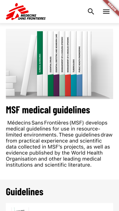 MSF Medical Guidelines Screenshot