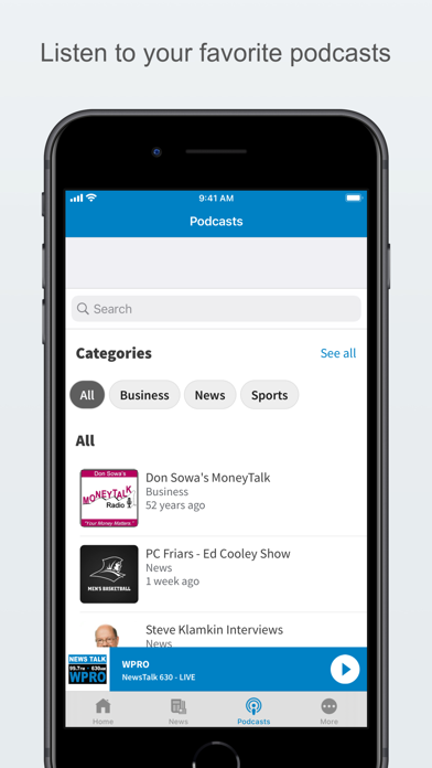 News Talk 630 WPRO & 99.7 FM Screenshot