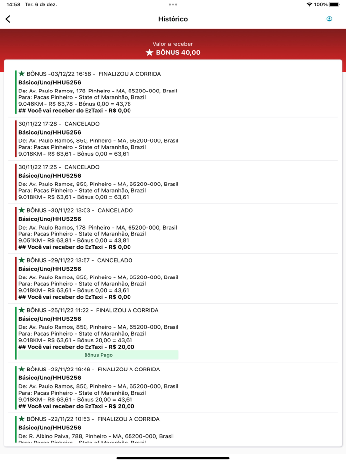 EzTaxi para Motoristas
