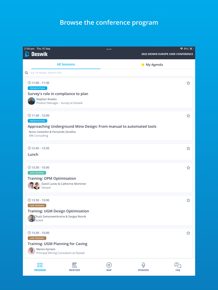 Deswik Conference App