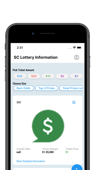 SC Lottery Results Screenshot
