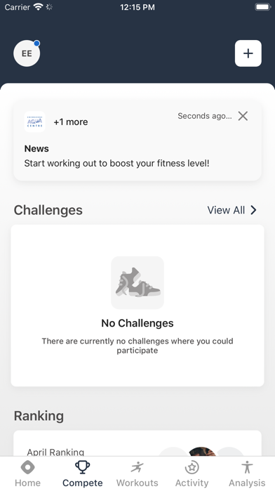 CAC Fitness App Screenshot