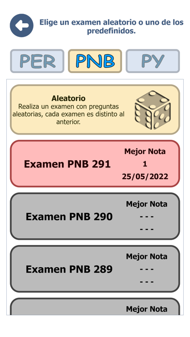 Examenes PER PNB PY Screenshot