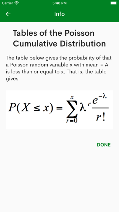 Screenshot #3 pour Poisson Distribution Tables