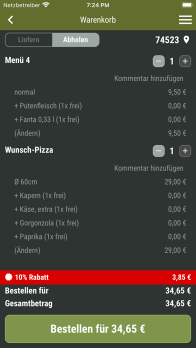 Mosaik Döner & Pizzahaus Screenshot