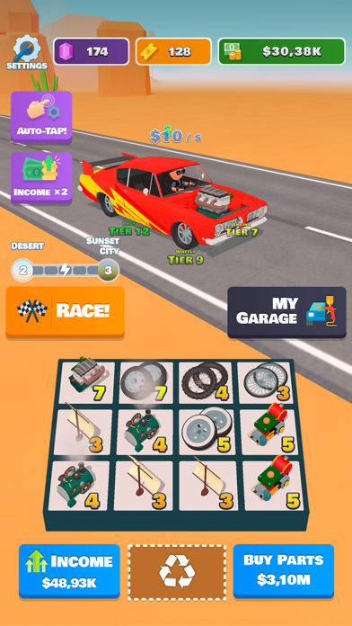 Idle Racer  Tap, Merge & Race screenshot 2