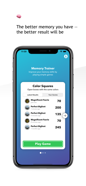 Memory Trainer -kuvakaappaus