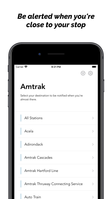 Amtrak Destinations Screenshot