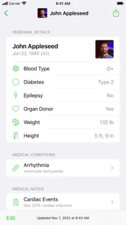 medical id records iphone screenshot 2