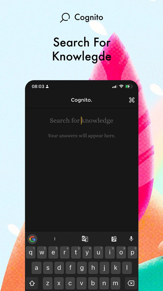 #1. Cognito - Simple Search Engine (iOS) Podle: Renasnce Studios Ltd