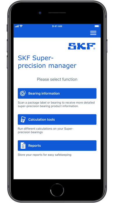 SKF Super-precision manager Screenshot