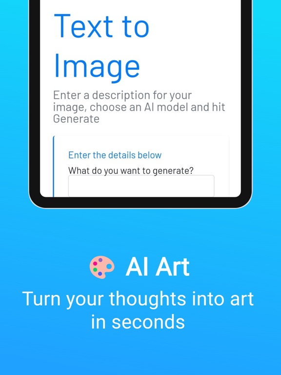AI4Chat: Chat/Art/Music/Video iPad screenshot 4 - Productivity app