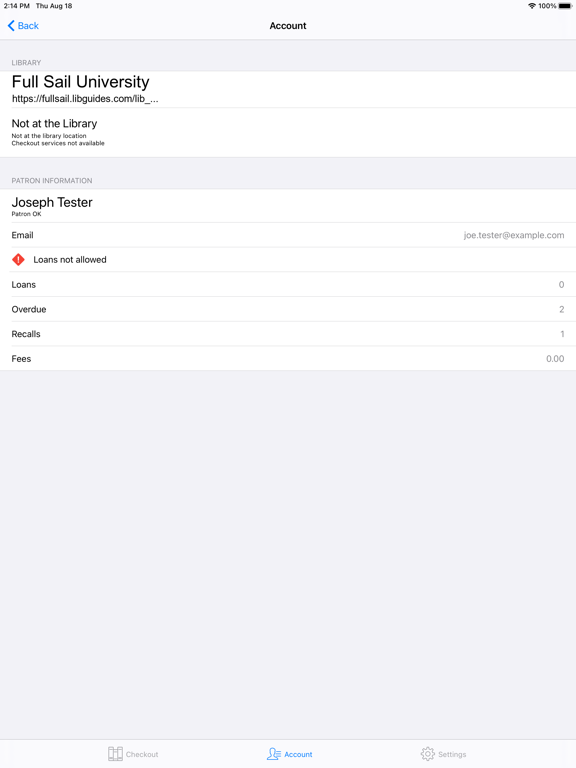 Full Sail Library Catalog iPad screenshot
