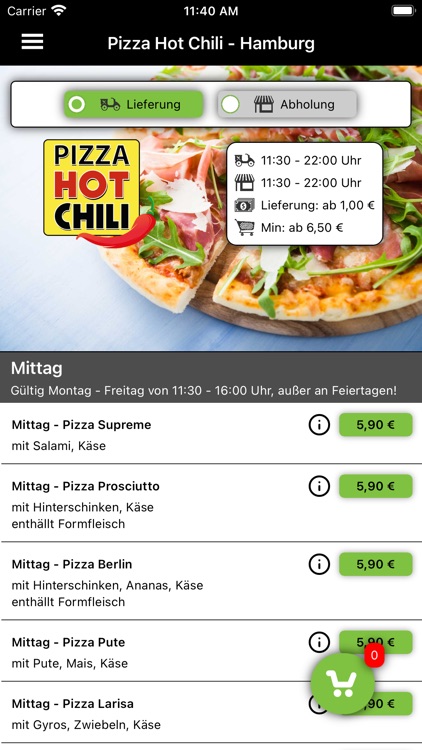 Pizza Hot Chili in Hamburg