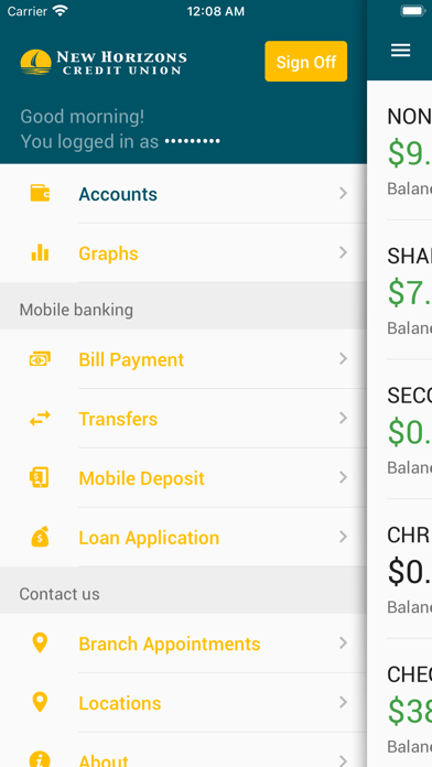 New Horizons CU Mobile Banking Screenshot