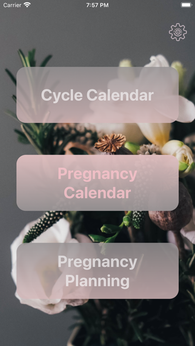 Female Cycle Period Calendar Screenshot