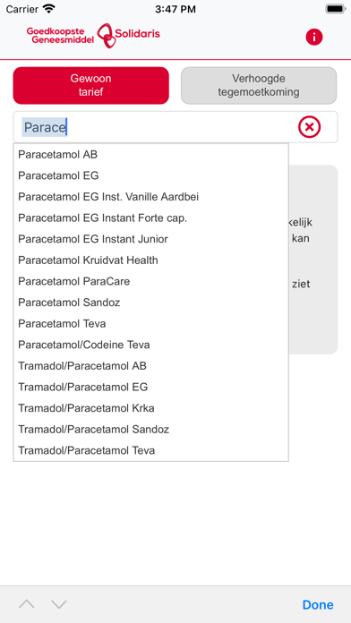 Goedkoopste geneesmiddel Screenshot