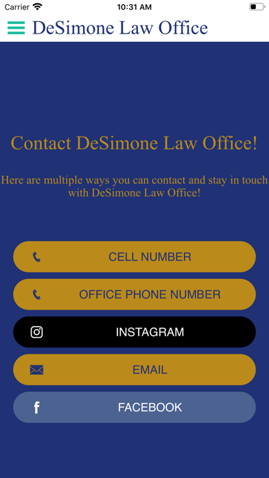 DeSimone Law Office Screenshot