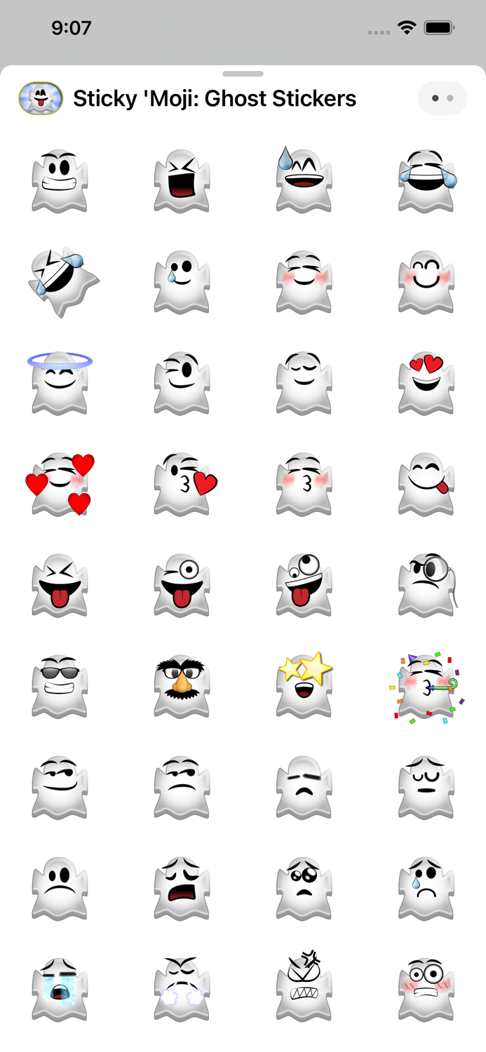 Sticky Moji Ghost Stickers