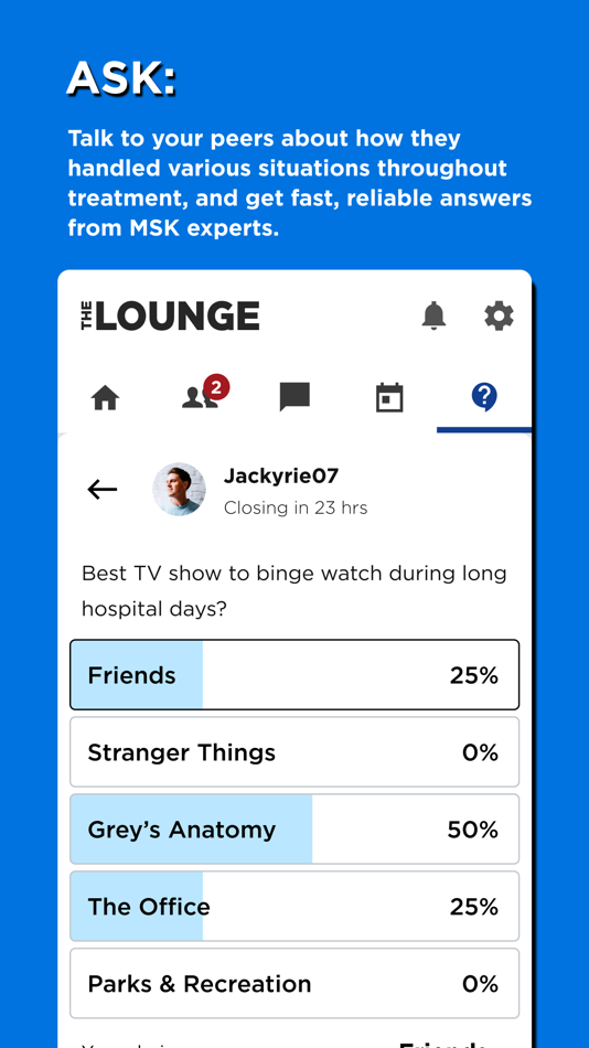 #4. The Lounge at MSK (iOS) 来自: Memorial Sloan Kettering Cancer Center