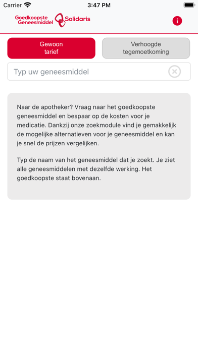 Goedkoopste geneesmiddel Screenshot