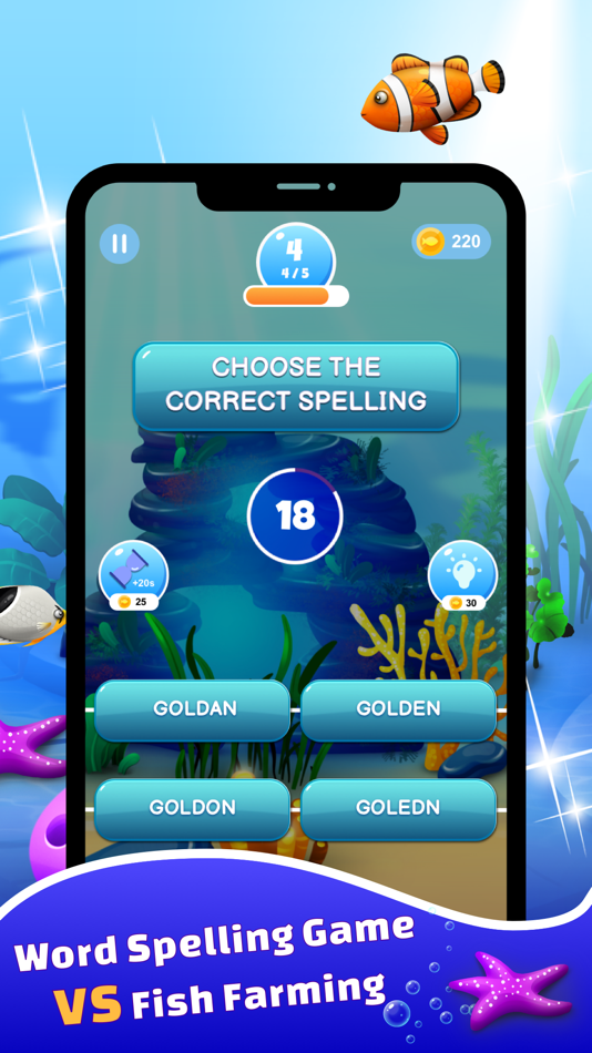 #1. Word Spelling Fish - Aquarium (iOS) 作者: ASTER PLAY