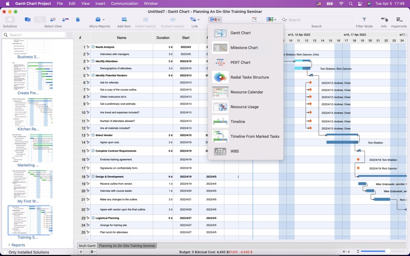 How to cancel & delete gantt chart project 3