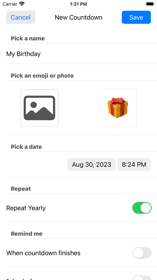 #3. Countdown: Events & Deadlines (iOS) Podle: Creative Greenlight LLC