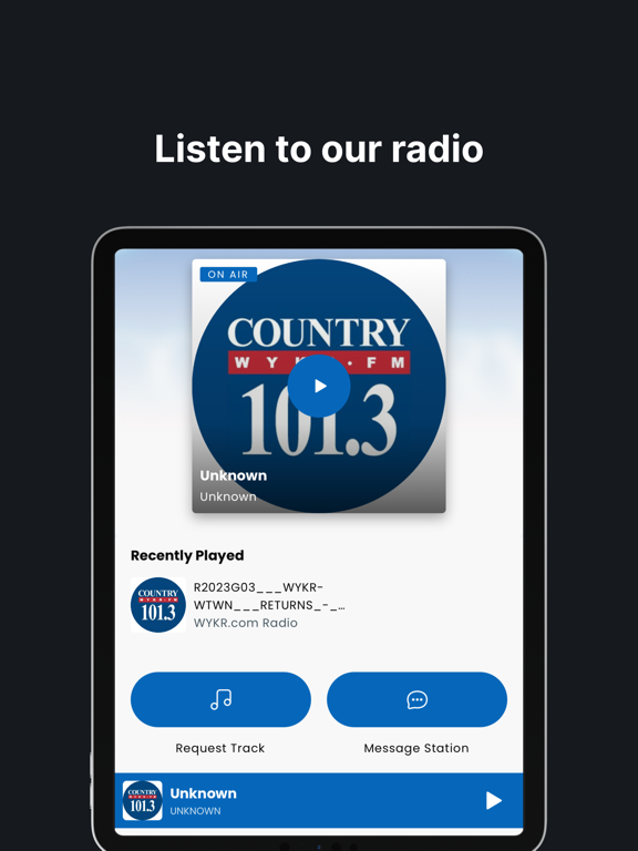 WYKR iPad screenshot 1 - Music app