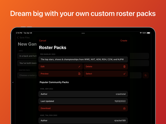 Pro Wrestling Manager 2022