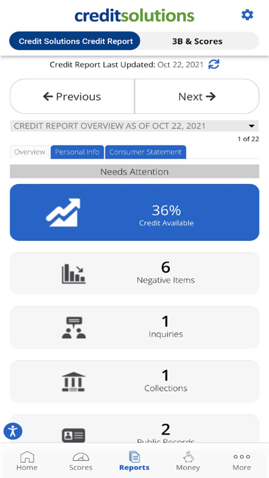 Credit Solutions Screenshot