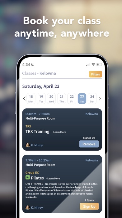 One Health Clubs Screenshot