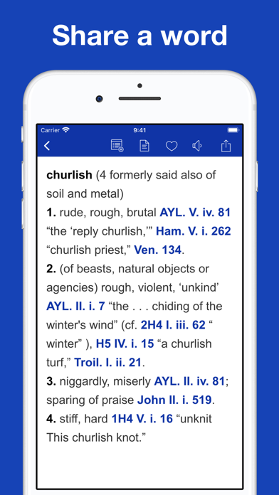 A Shakespeare Glossary Screenshot