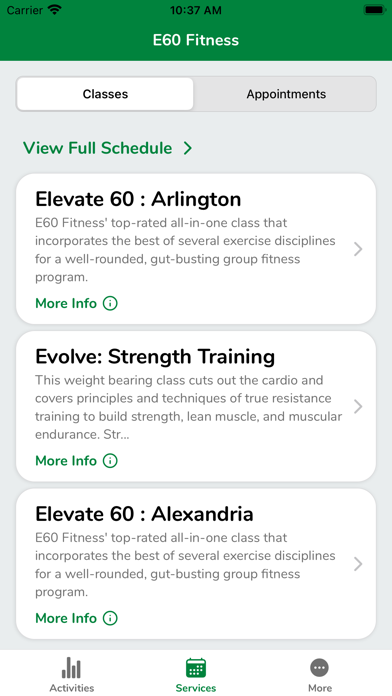 E60 Fitness Studios Screenshot