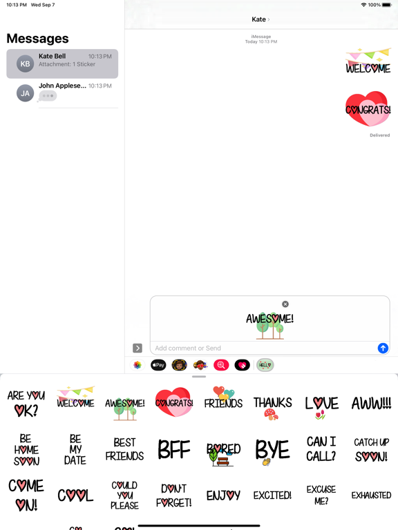 Screenshot #5 pour Pretty Word Stickers Pack