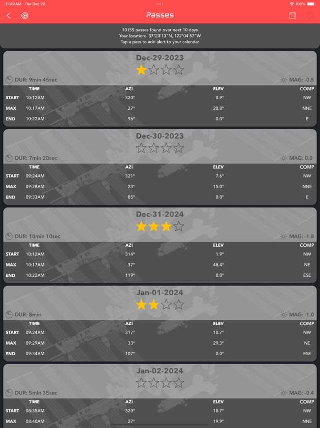 Capture d'écran ISS Real-Time Tracker 3D