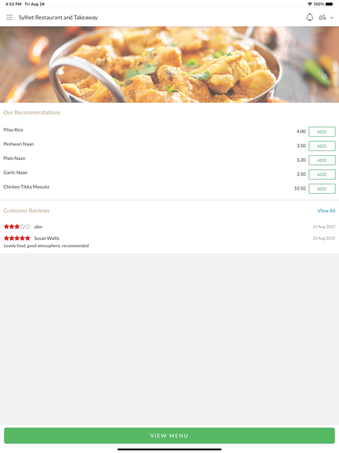 Sylhet Restaurant andTakeaway.