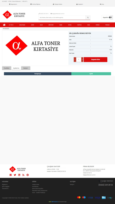 Alfa Toner B2B Screenshot