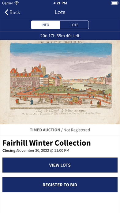 Fairhill Auction Screenshot