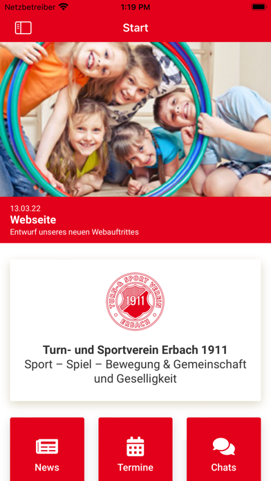 TSV Erbach 1911 e. V. Screenshot