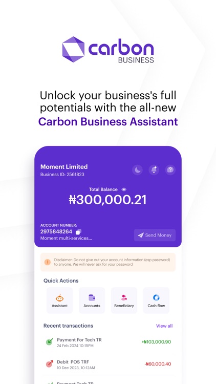 Carbon: A.I Business Banking