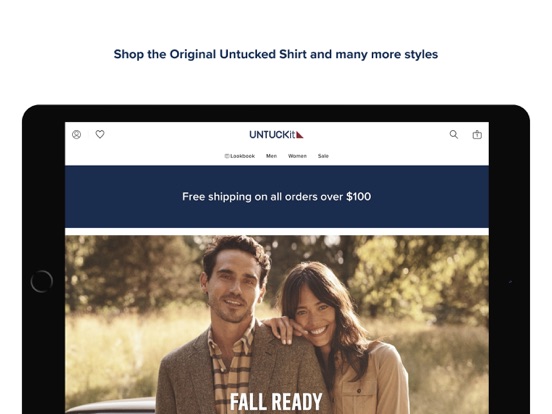 UNTUCKit: Sharp, Casual Style iPad screenshot 1 - Shopping app