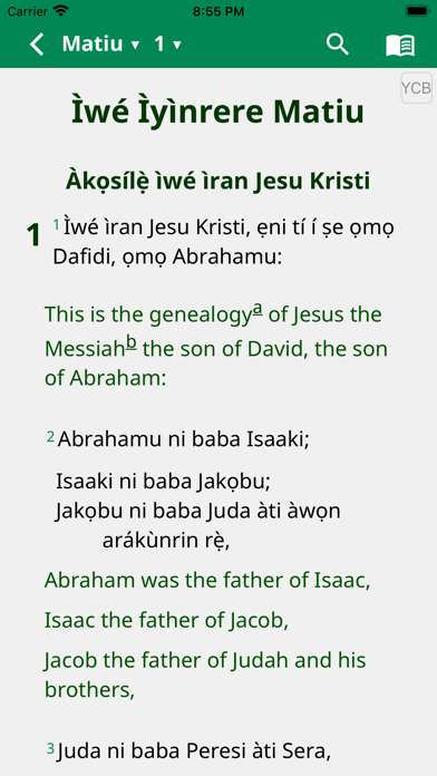 Yoruba Contemporary Bible Screenshot