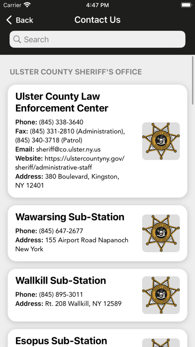 Ulster County Sheriff’s Office Screenshot