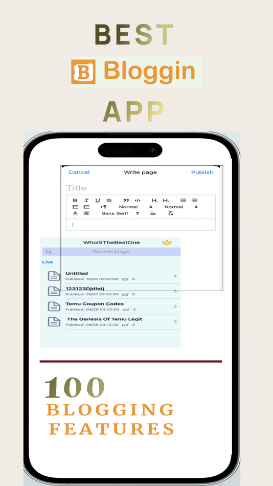 #1. Blogspot for Google Blogger (iOS) 由: 肖佳 蔡